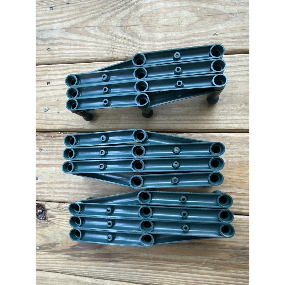 3 Vintage Accordion Plastic 10 Peg Rack Hanger Wall Cottage Core Bohemian
